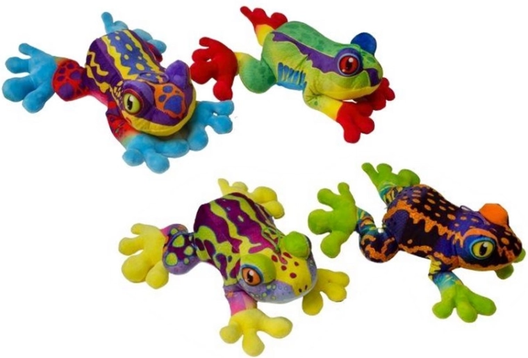 Rana di peluche colorata media