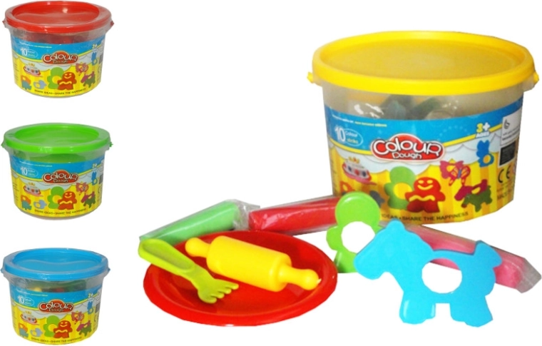 Set di pongo per bambini in secchiello – 10 colori con accessori