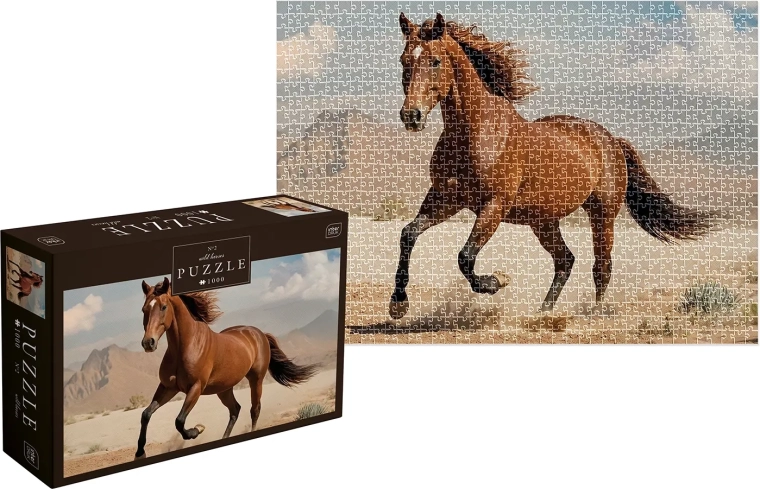 Puzzle Cavalli Selvaggi: cavallo selvaggio marrone 1000 pezzi