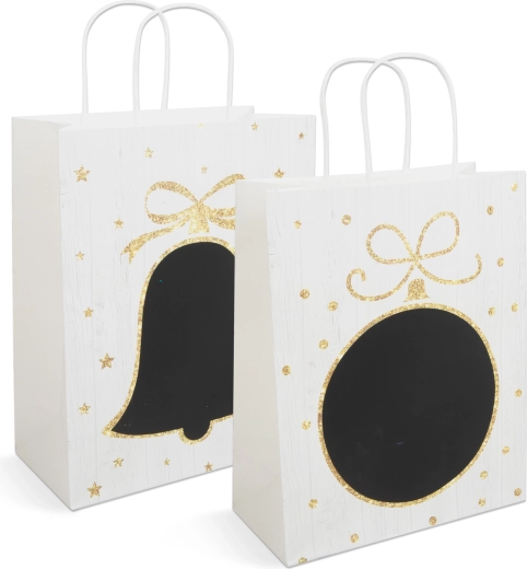 Borsa regalo natalizia per bottiglia Kraft - 1 pezzo