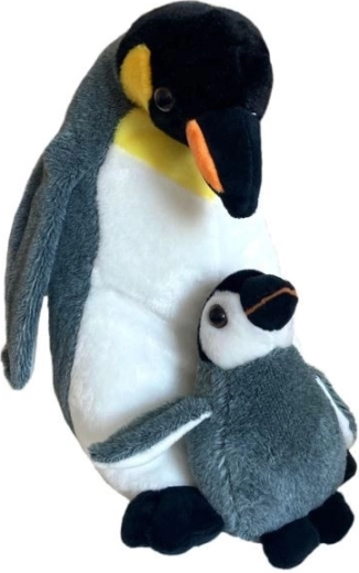 Pinguino di peluche con cucciolo 25 cm