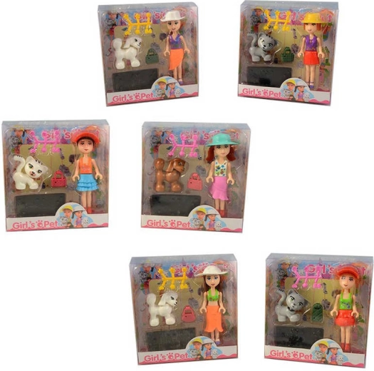Mini set da gioco con bambola e animaletto 12 cm - 1 pezzo