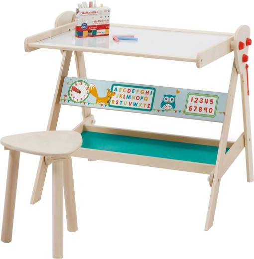 Roba lavagna per bambini bifacciale con tavolino e sgabello