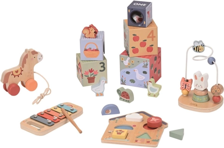 Set di giocattoli educativi in legno Lelin 5 in 1 Gioca e impara