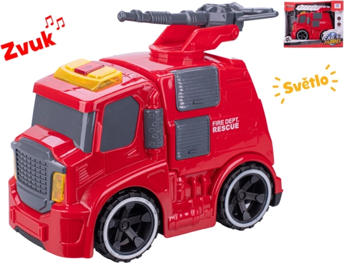 Camion dei pompieri a retrocarica 19 cm con luci e suoni