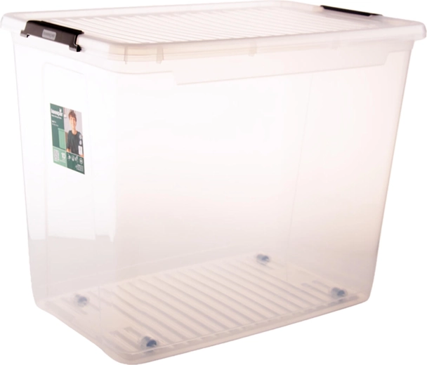 Box contenitore 74 l con coperchio e ruote