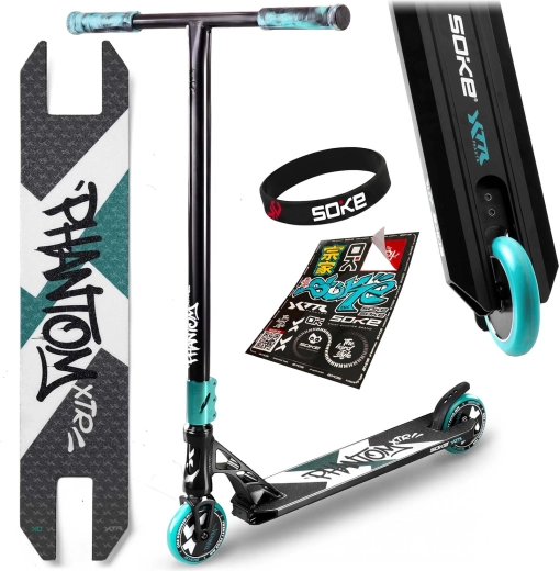 Monopattino freestyle Soke XTR Phantom nero-turchese