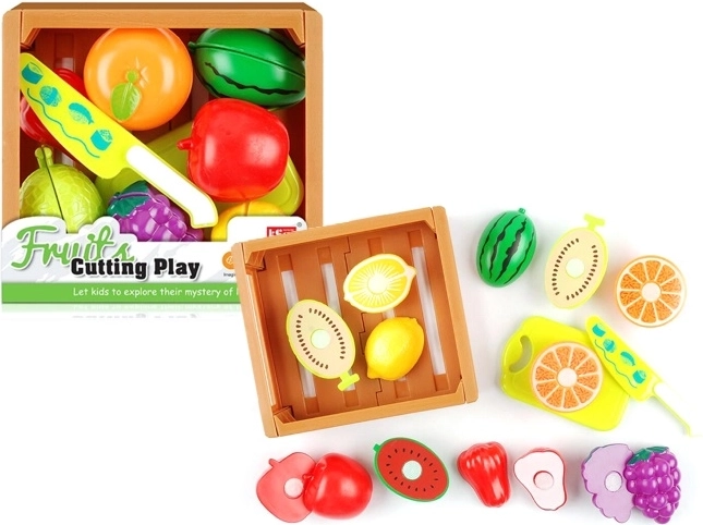 Set di frutta da tagliare in cassetta