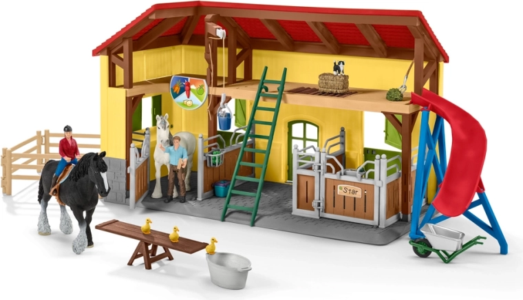 Scuderia per cavalli Schleich Farm World con accessori