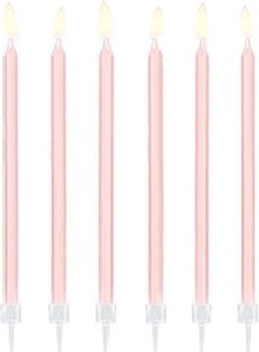 Candeline di compleanno lisce rosa chiaro 14 cm (12 pz)