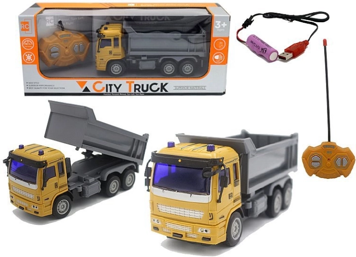 Camion ribaltabile RC Adar telecomandato 1:30 con luci 27 MHz