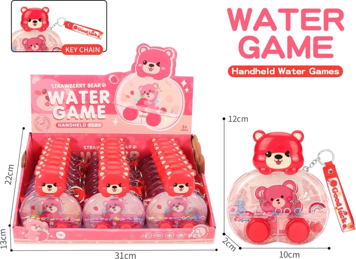 Gioco d’acqua tascabile Orsetto Fragola – portachiavi