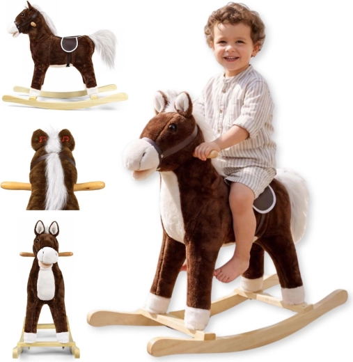 Cavallo a dondolo Teddy marrone scuro Milly Mally