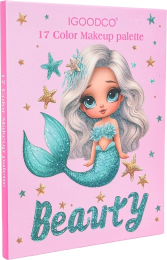 Set di trucchi per bambine a tema sirena in confezione rosa a forma di libro