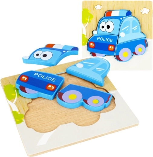 Puzzle a incastro in legno: auto della polizia