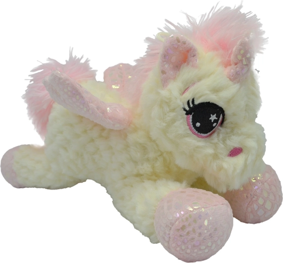 Unicorno di peluche sdraiato 30 cm