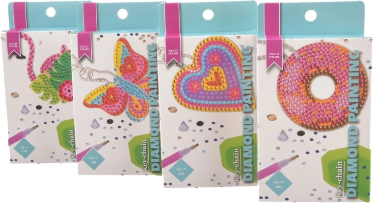 Set creativo di diamond painting – portachiavi (4 soggetti)