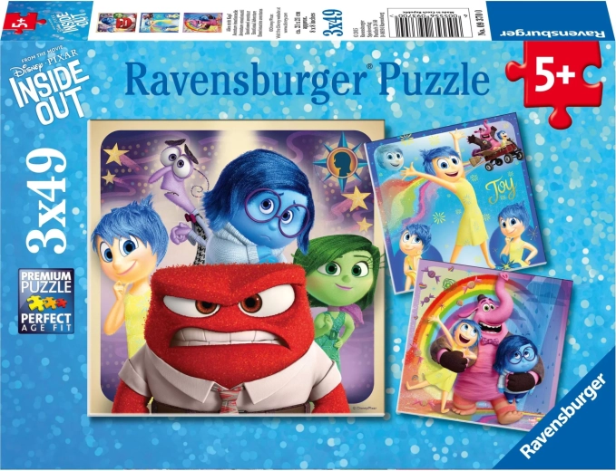 Puzzle Ravensburger Inside Out 2: Emozioni 3×49 pezzi