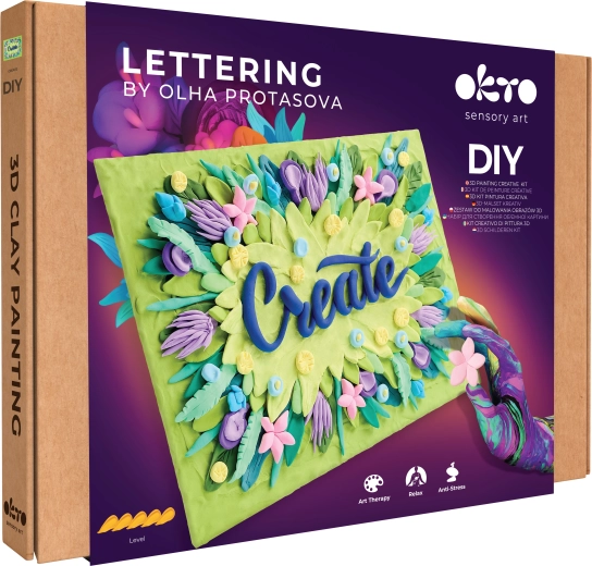Set artistico OKTO Lettering Create per pittura con pasta modellabile 30 × 40 cm