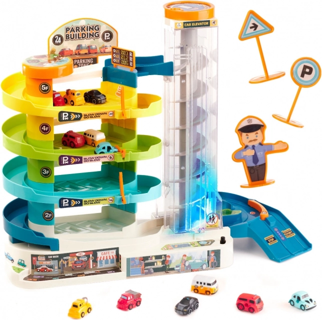 Garage parcheggio a 4 piani con ascensore elettrico e 6 macchinine