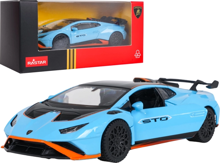 Modello in metallo Lamborghini Huracán STO RASTAR in scala 1:43, blu