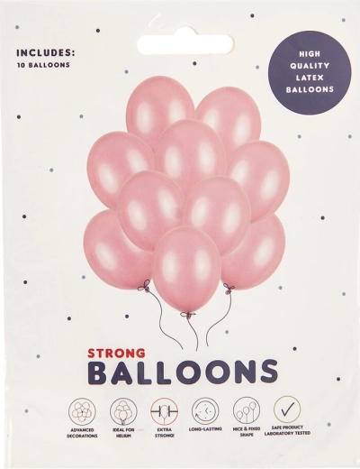 Palloncini in lattice rosa perlati 27 cm, 10 pz
