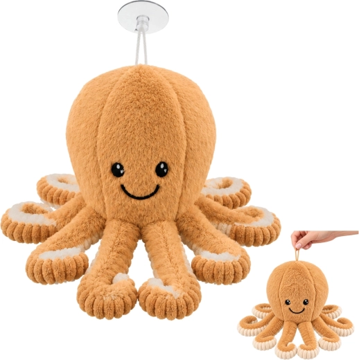 Polpo di peluche con ventosa beige 16 cm - 1 pezzo