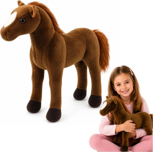 Cavallo di peluche marrone scuro 40 × 37 cm