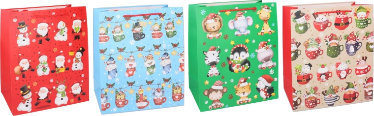 Sacchetto regalo natalizio S 23 × 18 × 10 cm - 1 pezzo