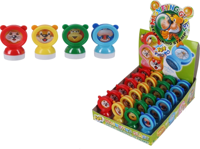 Timbro animaletto con lente d'ingrandimento
