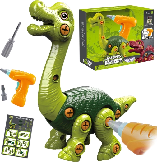 Kit di costruzione avvitabile Woopie brachiosauro con trapano