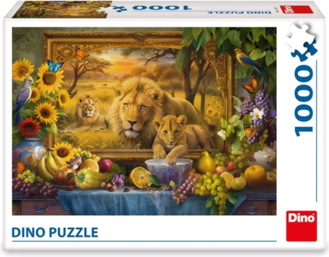 Motivo vibrante e dettagliato della famiglia di leoni