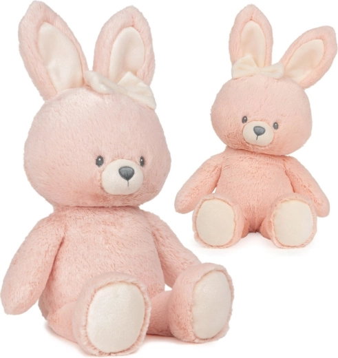 Coniglietto di peluche 40 cm, rosa cipria con fiocco