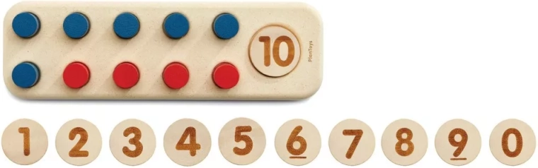 PlanToys set matematico in legno per addizione, sottrazione e moltiplicazione 1–20
