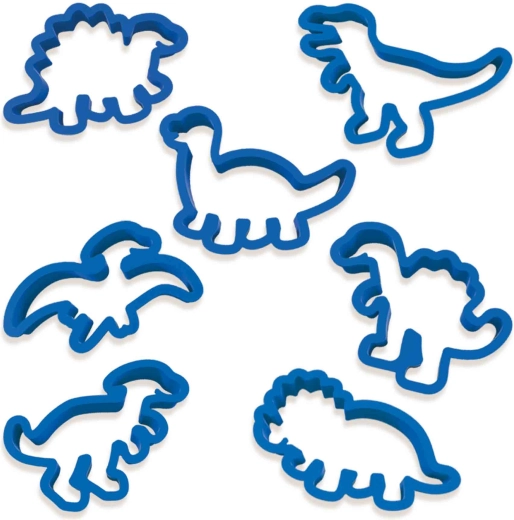 7 stampini di dinosauri in un unico set