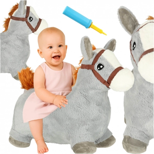 Cavallino rimbalzante in gomma per bambini con pompetta