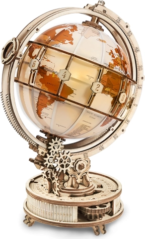 Globo meccanico in legno luminoso – kit 3D RoboTime
