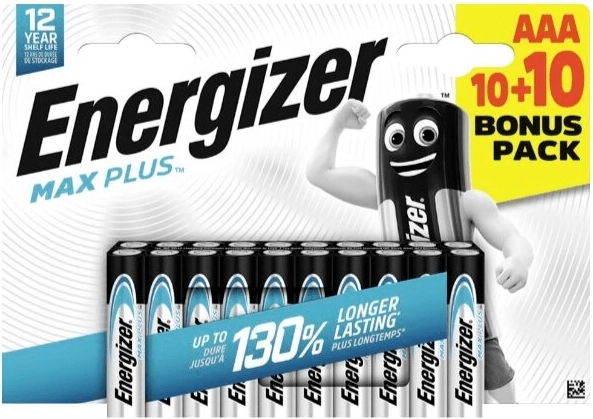 Batterie alcaline Energizer Max Plus AAA 20 pz (10+10)