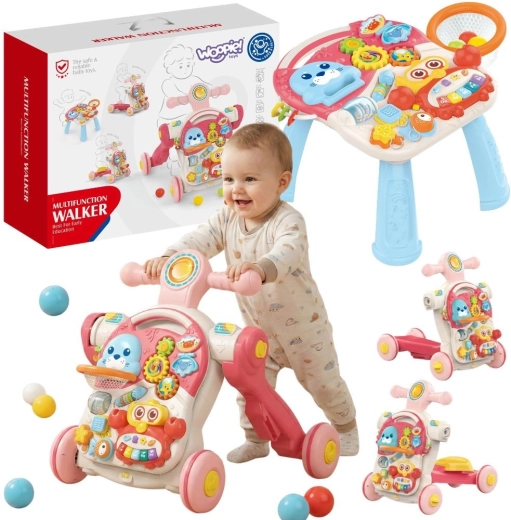 WOOPIE Baby girello educativo, cavalcabile, monopattino e tavolino 4 in 1