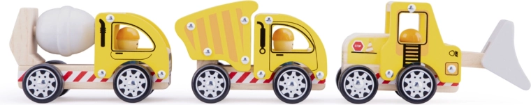 Set di veicoli da costruzione in legno - 3 pezzi