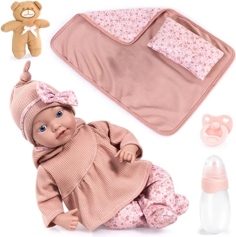 Bambola realistica Bayer Reborn 38 cm con accessori