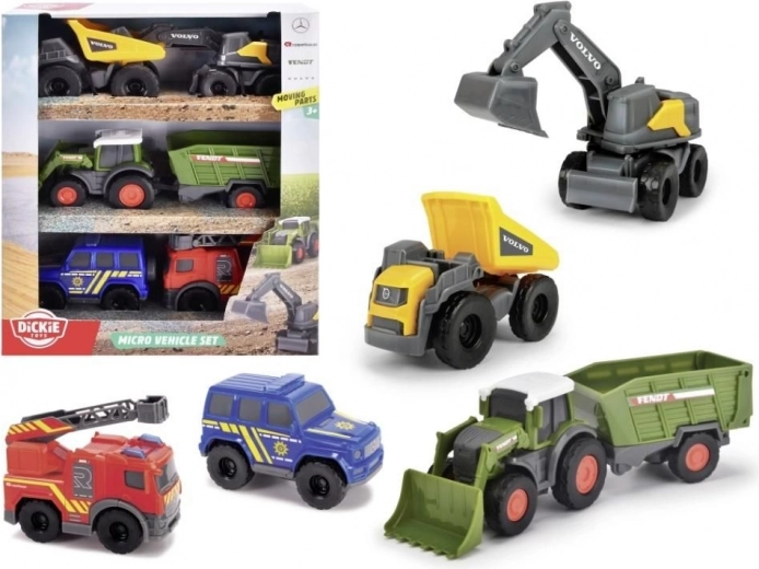 Dickie toys city micro set di veicoli 6 pz