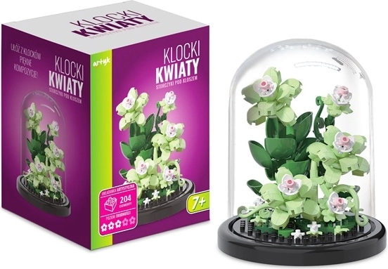 Set di costruzione di un’orchidea sotto una campana trasparente (204 pezzi)