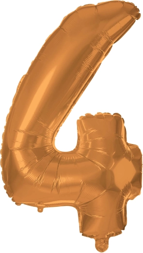 Palloncino in foil numero 4 30 cm bronzo Toro