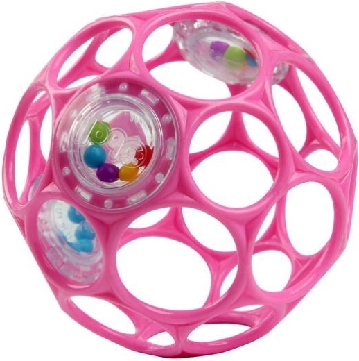 Oball pallina sonaglino Rattle 10 cm rosa scuro