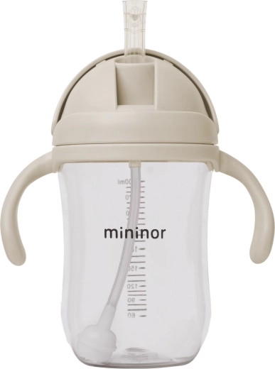 Mininor bottiglia con cannuccia in tritan 330 ml cloudy morning