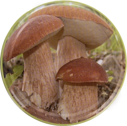 Motivo funghi per un’etichettatura chiara dei vasetti