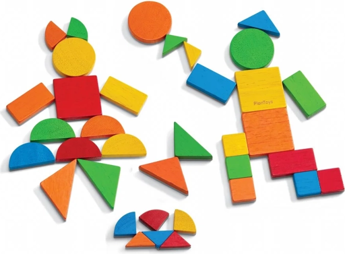 Composizione creativa di mosaici con forme colorate