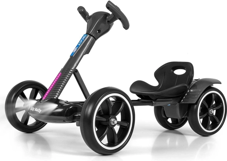 Motokart elettrico Milly Mally Bolt con telecomando ed effetti LED, nero