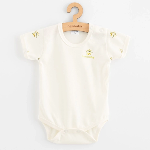 Body neonato a maniche corte in cotone biologico New Baby Olive, taglia 74 (6–9 mesi)